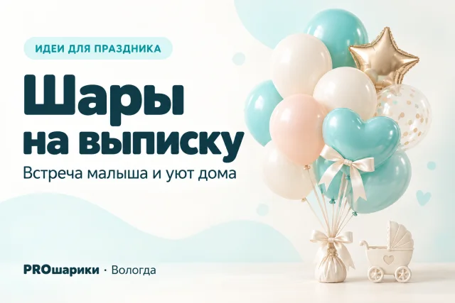 Шары на выписку из роддома в Вологде: что заказать и как спланировать встречу