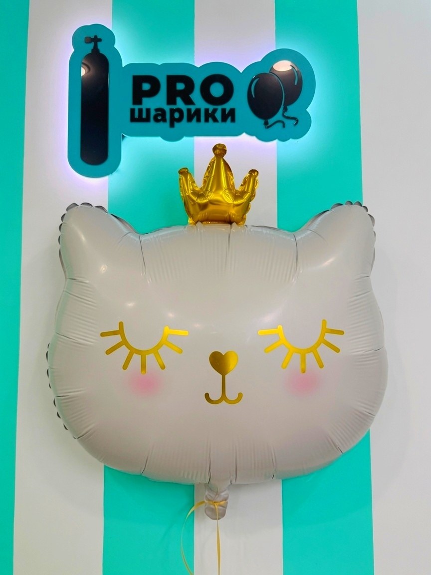 Фольгированный шар Кошечка с короной